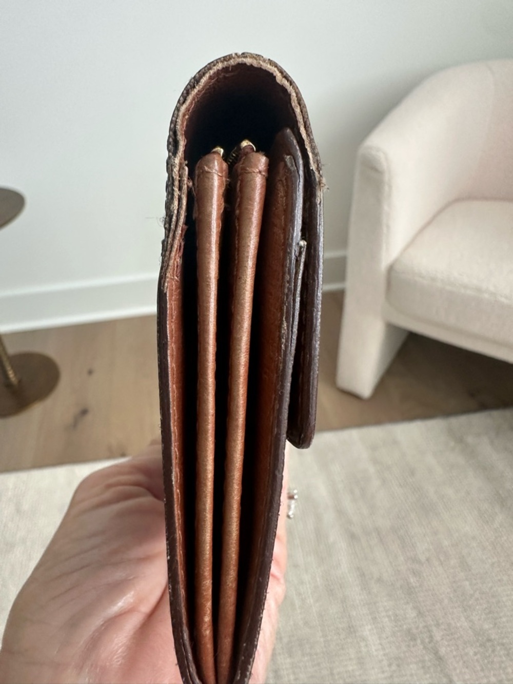 Louis Vuitton Monogram Sarah Long Wallet - Dark Brown & Gold - Picture 3 of 8